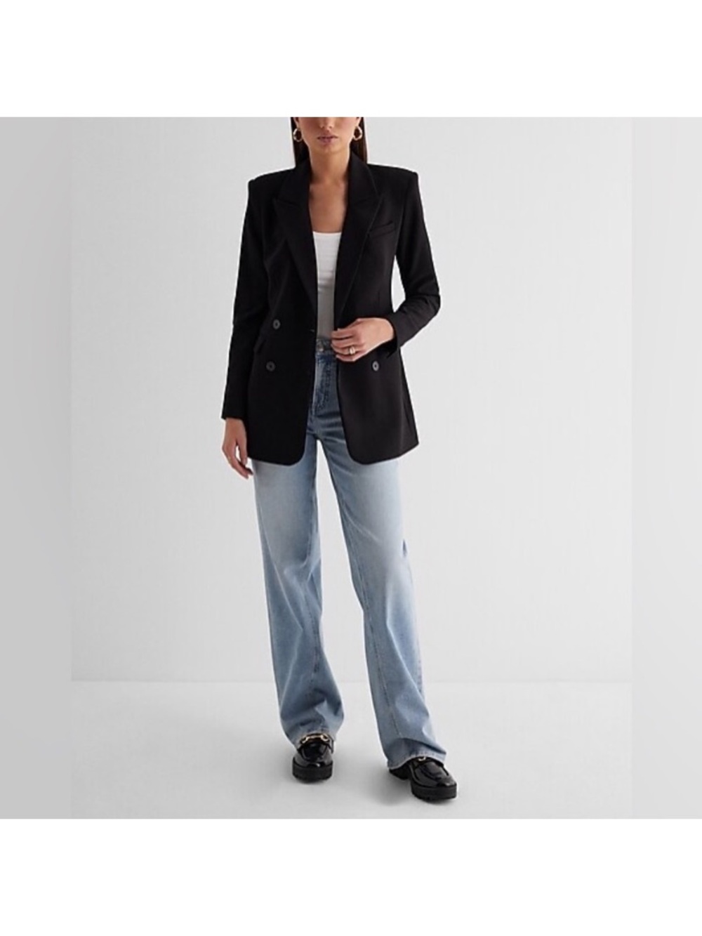 Express Black Double Breasted Hourglass Blazer NWT 10